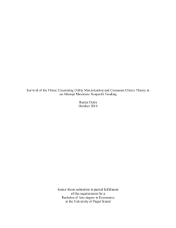 Examining Utility Maximization and Consumer Choice Theory in an