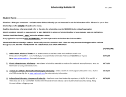 Scholarship Bulletin #2 DEADLINE