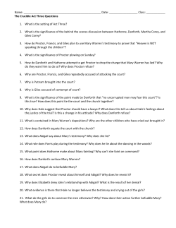 The Crucible Act Three Ques