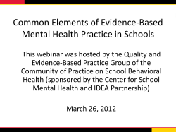 Use of the Common Elements Approach in School Mental Health