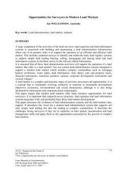 Opportunities for Surveyors in Modern Land Markets