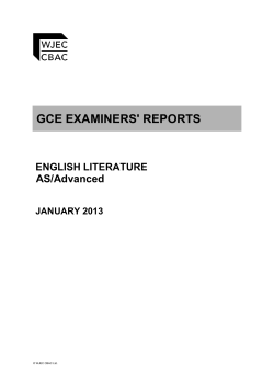 Examiners` Report January 2013 pdf | GCE AS/A