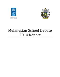 Melanesian School Debate 2014 Report