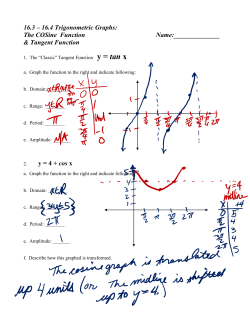 Chapter 16-4 Cosine and Tangent Transformations