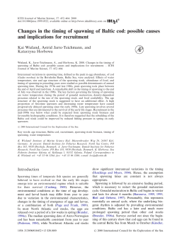 Changes in the timing of spawning of Baltic cod: possible causes