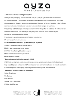 All Inclusive Wine Tasting Reception