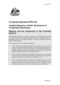 APS 330 - Australian Prudential Regulation Authority