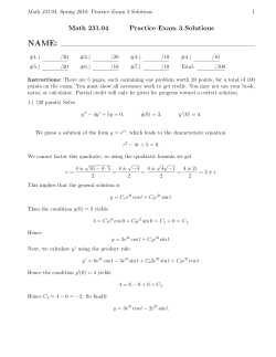 Practice Exam 3 Solutions