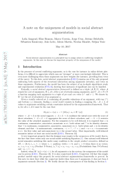 A note on the uniqueness of models in social abstract argumentation