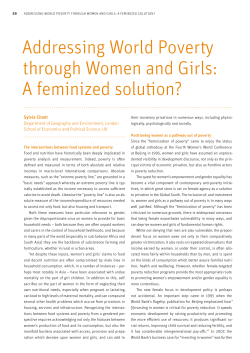 Addressing World Poverty through Women and Girls: A feminized