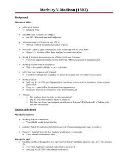 Marbury v. Madison Notes