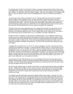 It is October and I haven`t run more than 5 miles in a couple of years