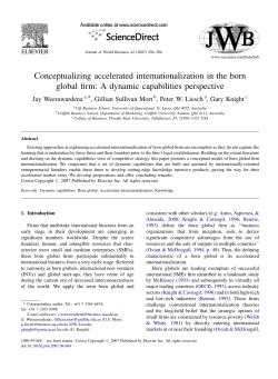 Conceptualizing accelerated internationalization in the