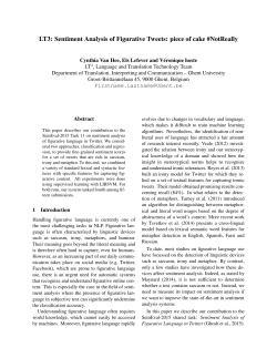 LT3: Sentiment Analysis of Figurative Tweets: piece of cake