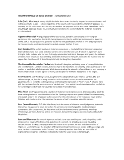 the importance of being earnest &ndash; character list