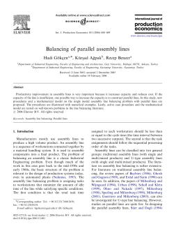 Balancing of parallel assembly lines