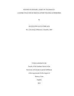 A GENRE ANALYSIS OF DIGITAL STORYTELLING