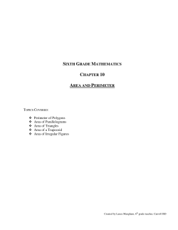 sixth grade mathematics chapter 10 area and perimeter