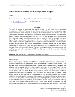 Spatial Variation of Acid Rain and its Ecological Effect in Nigeria