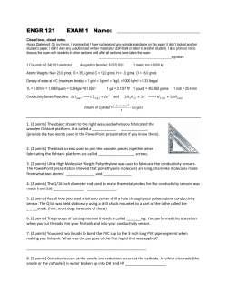 ENGR 121 EXAM 1 Name