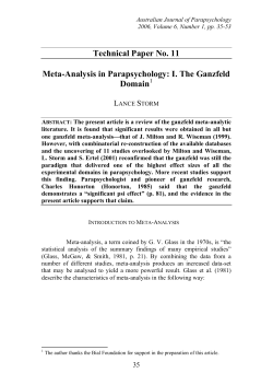 Meta-Analysis in Parapsychology