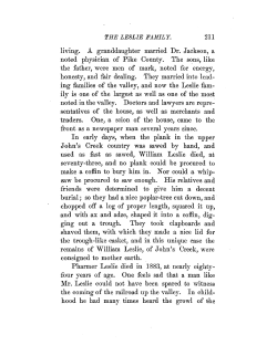 living. A granddaughter married Dr. Jackson, a noted physician of