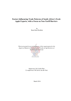 The effect of Non-Tariff Barriers on Agricultural Trade between South