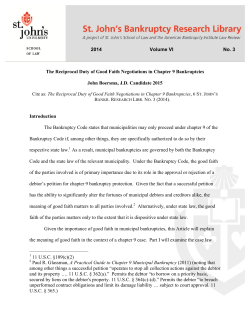 The Reciprocal Duty of Good Faith Negotiations in Chapter 9