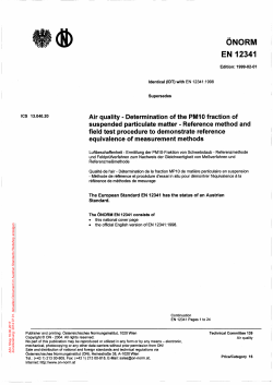 Air quality - Determination of the PM10 fraction of suspended