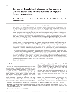 Spread of beech bark disease in the eastern
