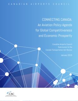 CONNECTING CANADA: An Aviation Policy Agenda for Global