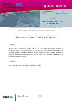 The Arab-Israeli conflict: old actors, new keys (DIEEEO67