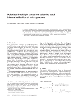 Polarized backlight based on selective total internal reflection at