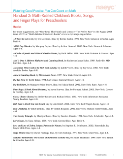 Math-Related Children`s Books, Songs, and Finger Plays
