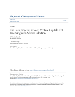 The Entrepreneur`s Choice: Venture Capital Debt Financing with