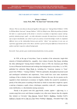 THE PARADOX OF PARODY: &ldquo;AMONG (SCHOOL) CHILDREN