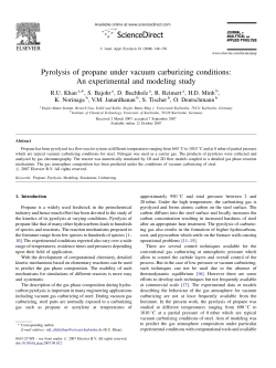 Pyrolysis of propane under vacuum carburizing conditions - KIT