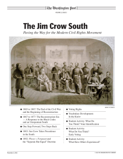 The Jim Crow South - Newspaper In Education