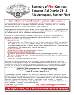 Summary of First Contract Between IAM District