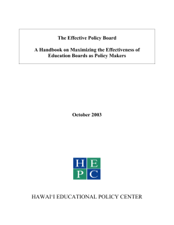 A Handbook on Maximizing the Effectiveness of Education Boards