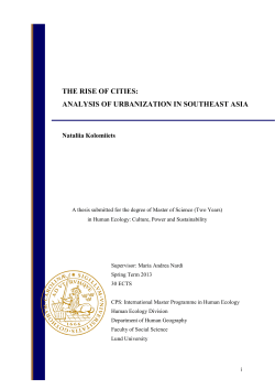 the rise of cities: analysis of urbanization in southeast asia