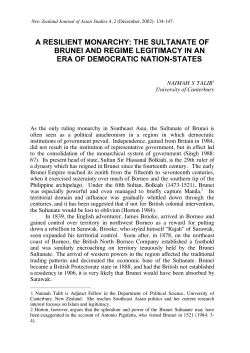 a resilient monarchy: the sultanate of brunei and regime