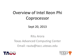 Overview: Intel Xeon Phi