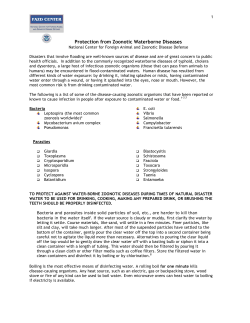 Protection from Zoonotic Waterborne Diseases