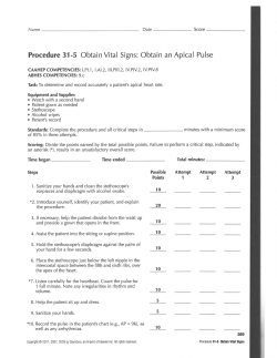 Procedure 31-5 Obtain Vital Signs: Obtain an Apical Pulse