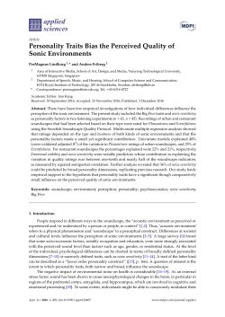 Personality Traits Bias the Perceived Quality of Sonic