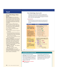 differentiated instruction Part 2: What Brings a Poem to Life?