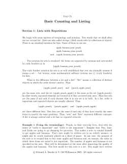 Unit CL: Basic Counting and Listing