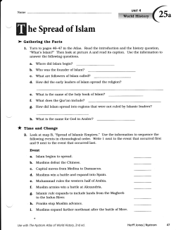 Spread of Islam - Stout Middle School