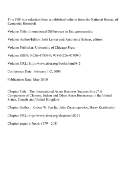 The International Asian Business Success Story? A Comparison of